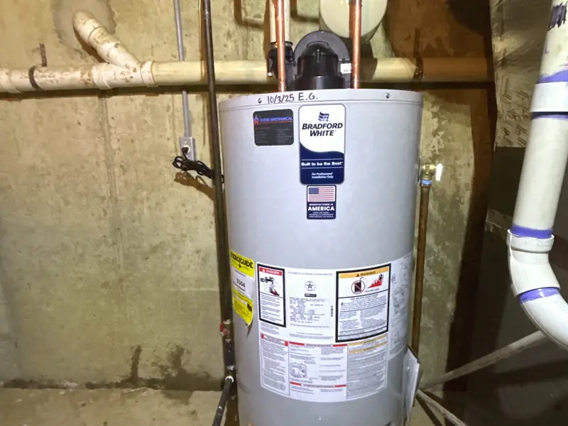 Bradford White water heater installed by Edge Mechanical in Bucks County