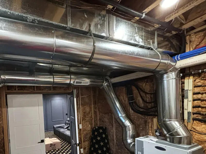 New ductwork installed by Edge Mechanical for improved indoor air quality